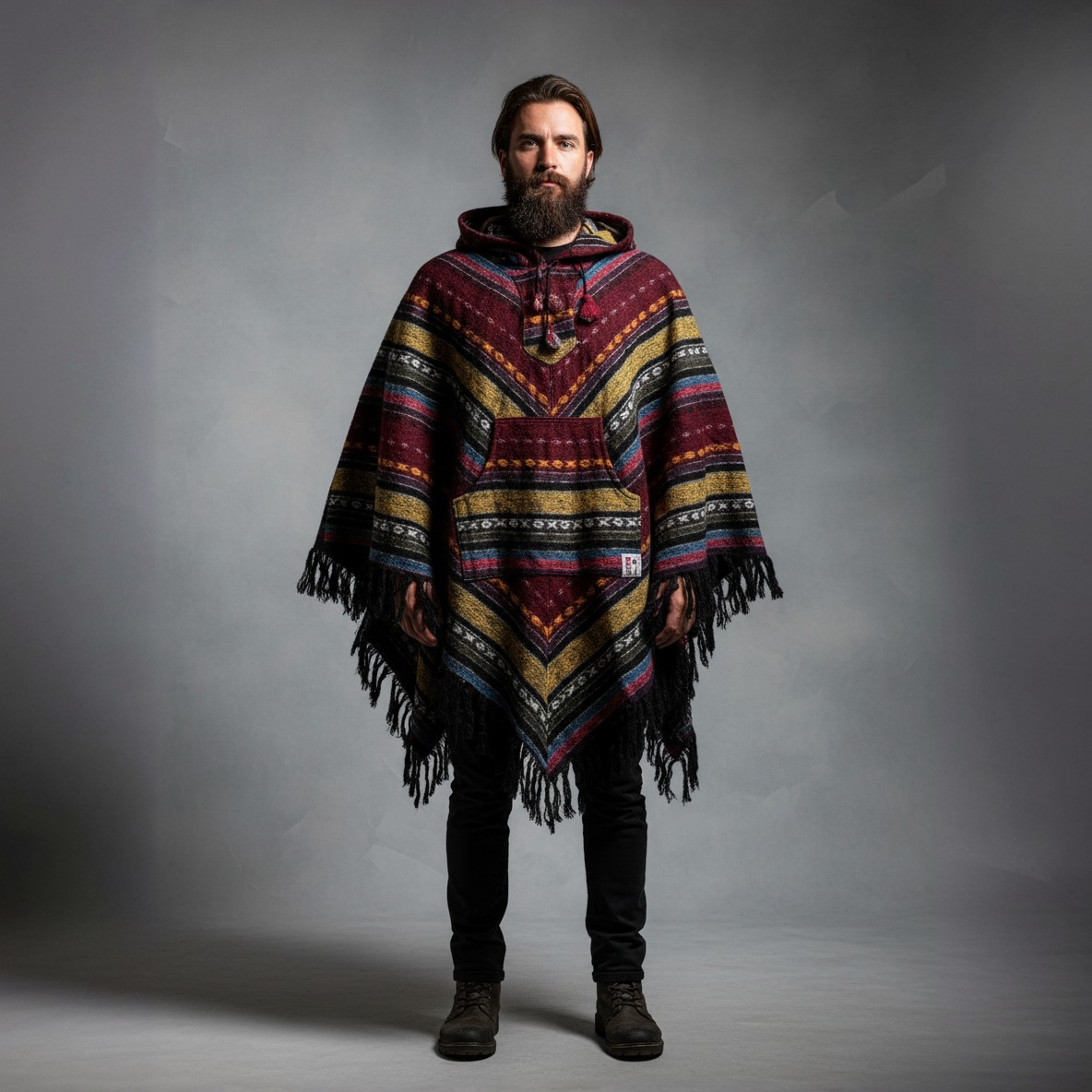 Poncho diamond „Autumn Fields"