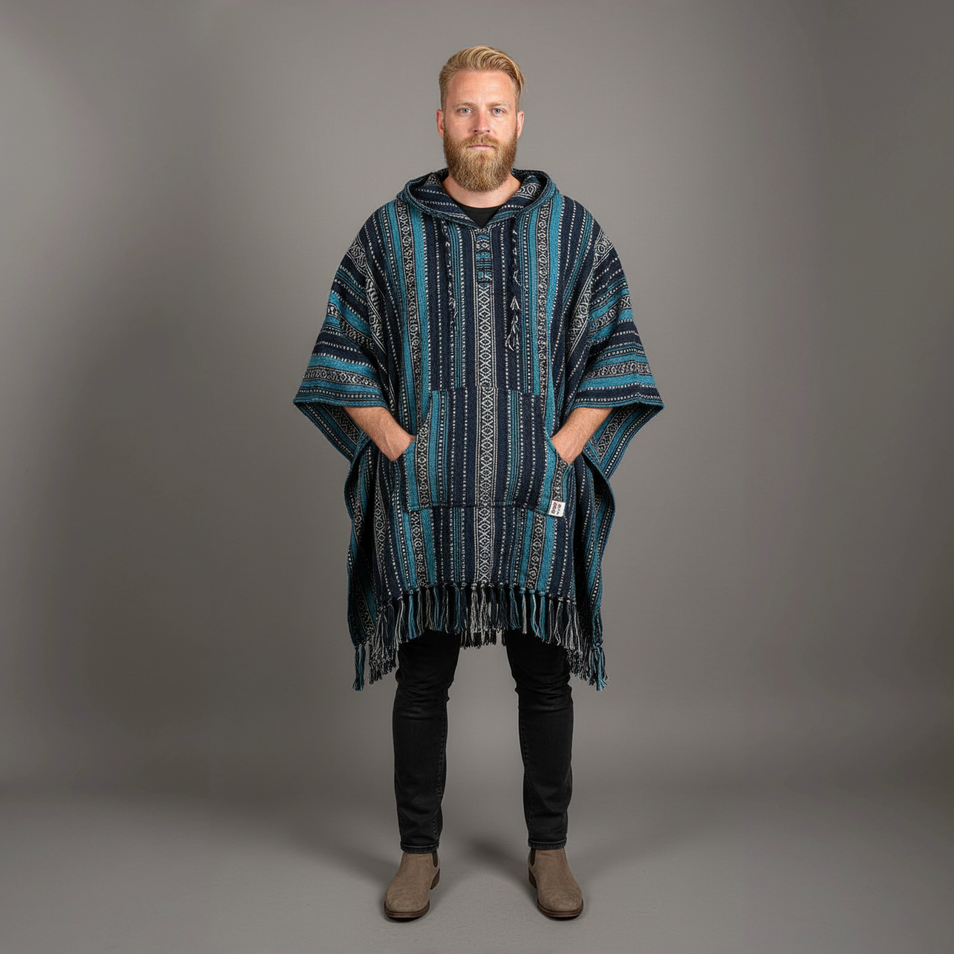 Poncho square "Nordic Teal"
