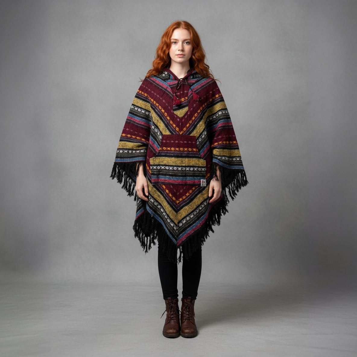 Poncho diamond „Autumn Fields"