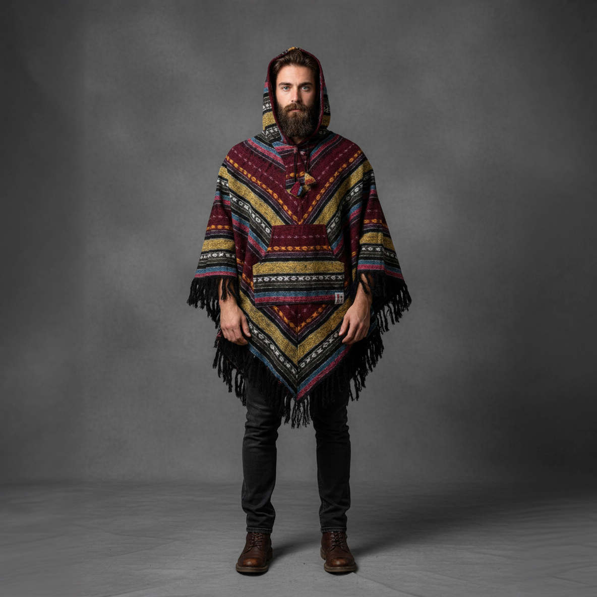 Poncho diamond „Autumn Fields"