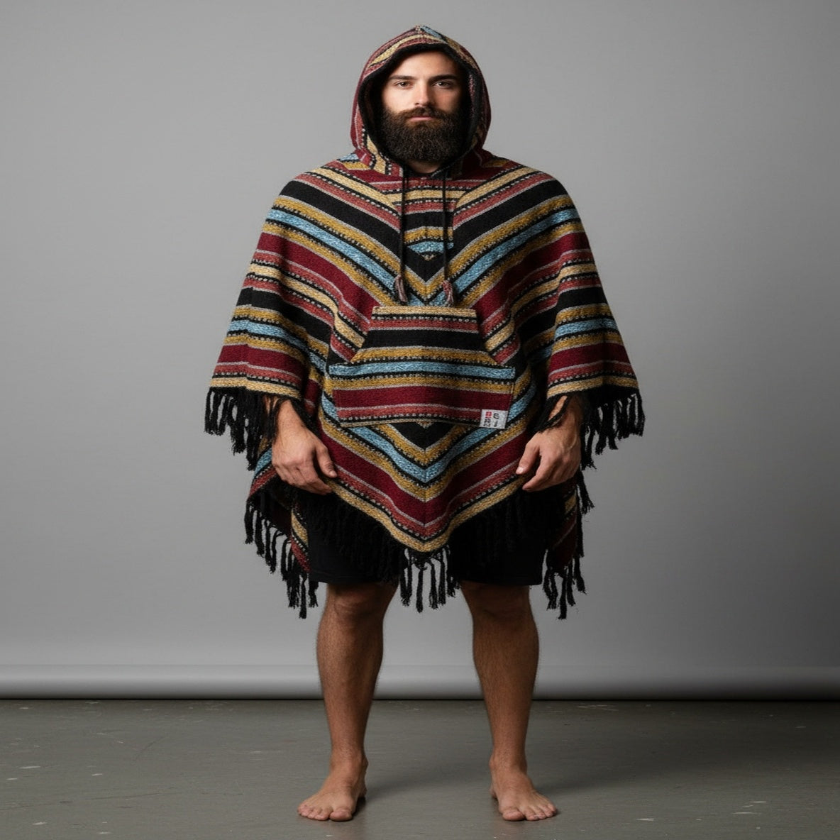 Poncho diamond „Burgundy Sunset"