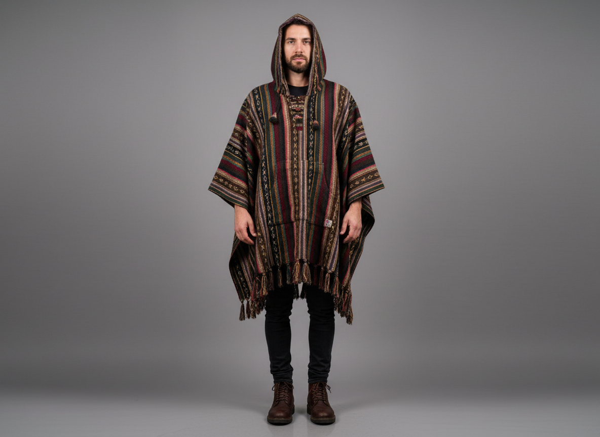 Poncho square "Earthlines"
