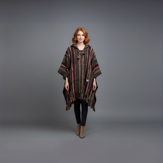 Poncho square "Earthlines"