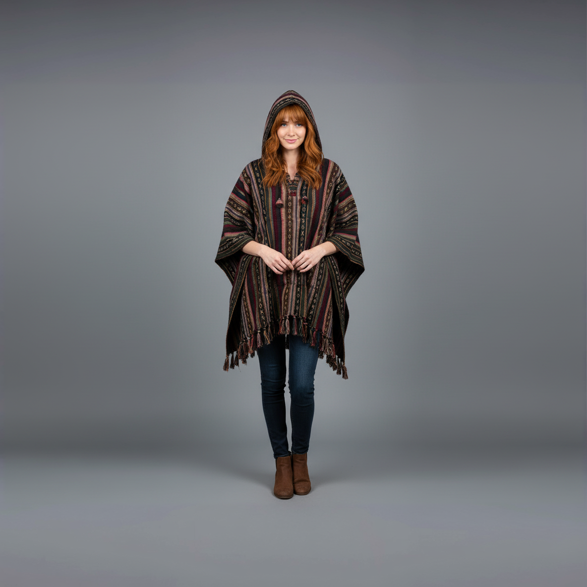 Poncho square "Earthlines"