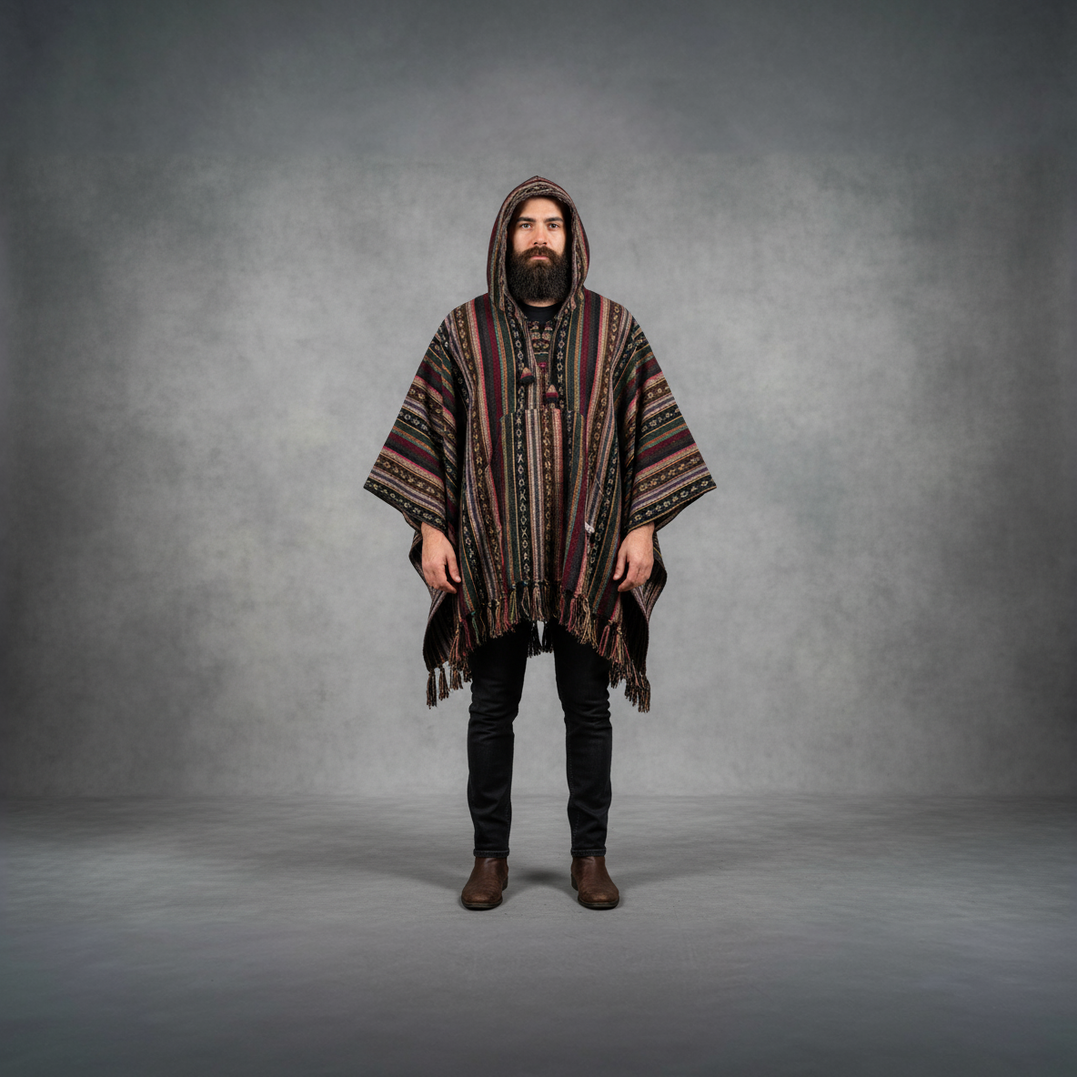 Poncho square "Earthlines"