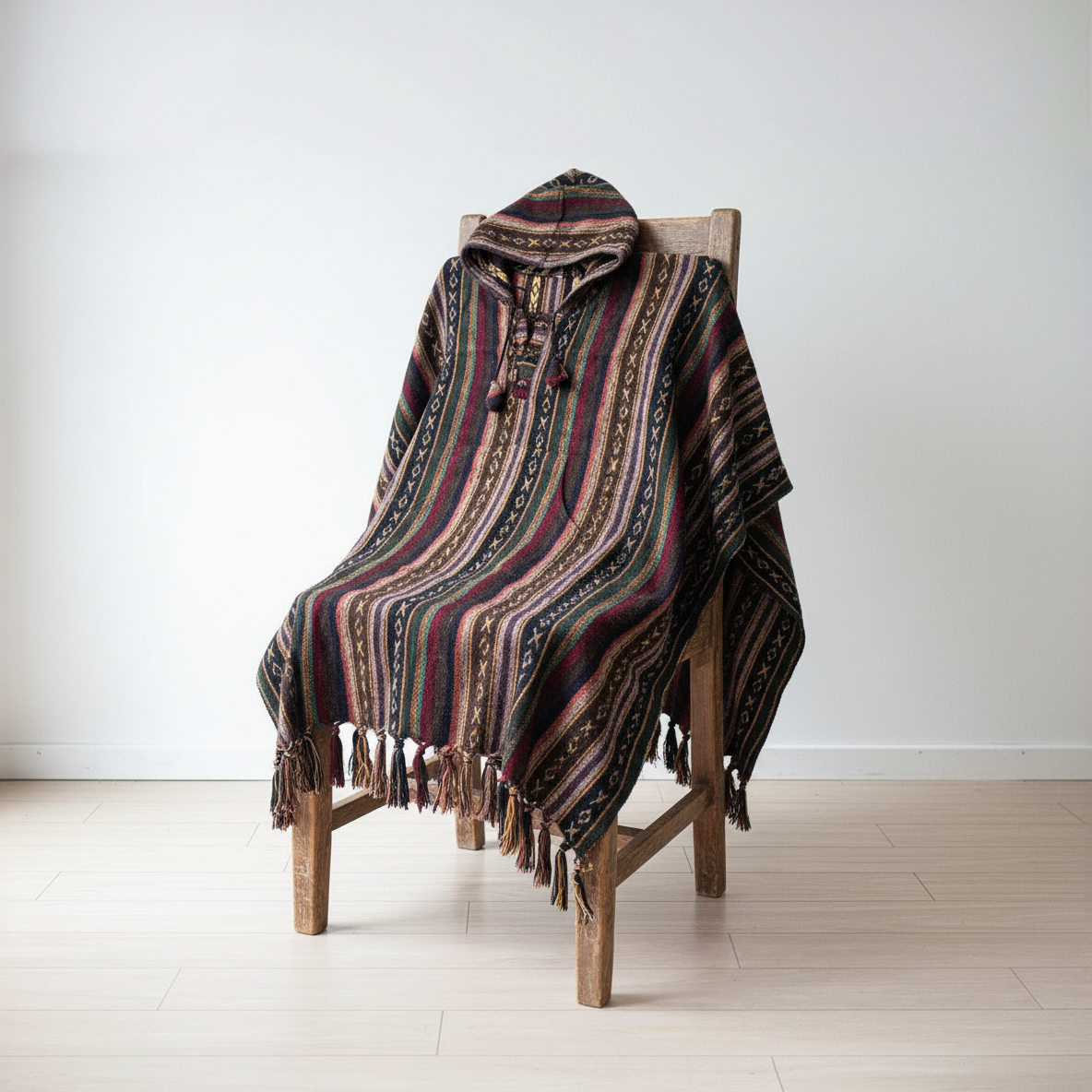 Poncho square "Earthlines"
