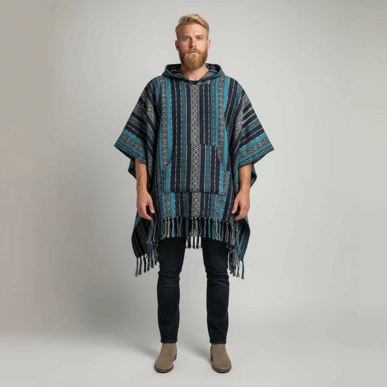 Poncho square "Nordic Teal"