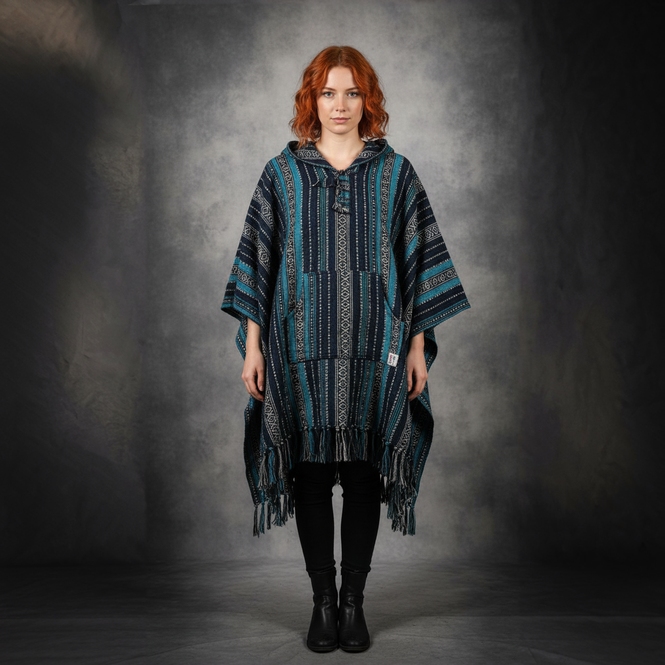 Poncho square "Nordic Teal"