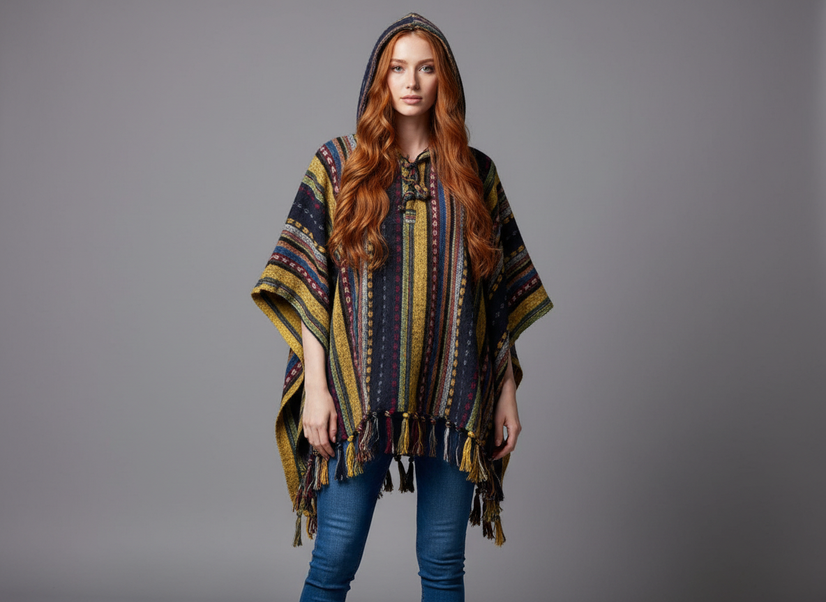 Poncho square "Desert Sun"