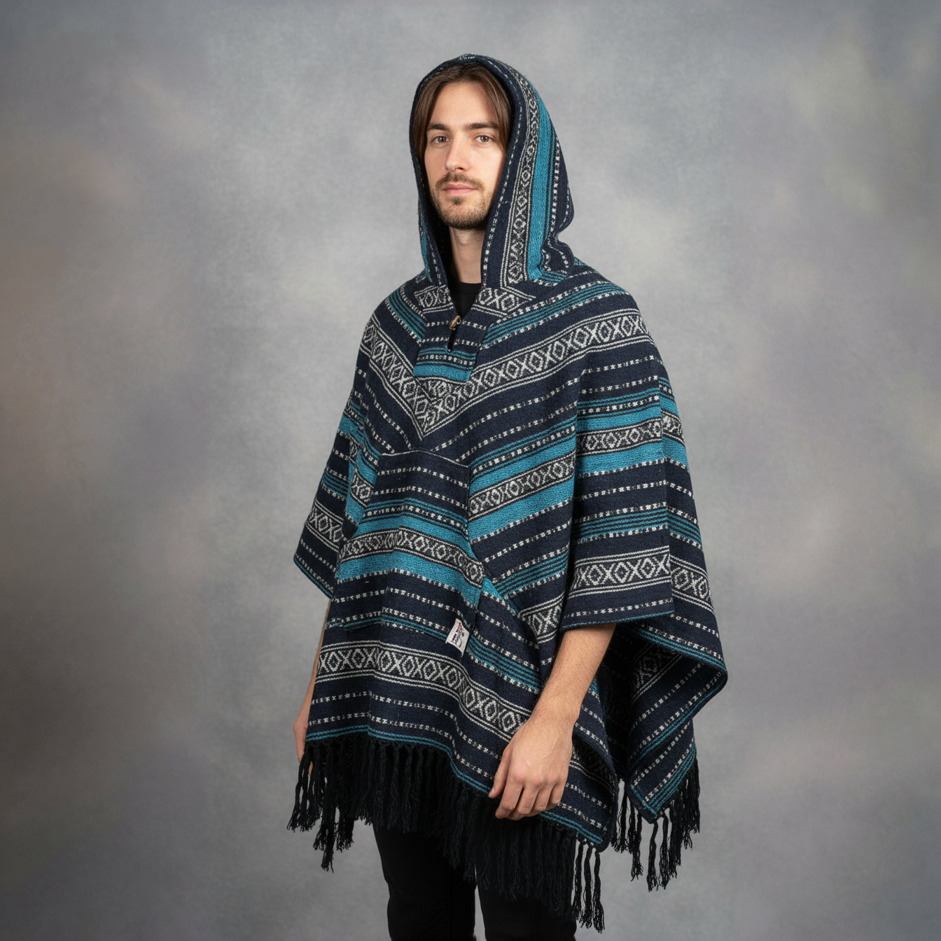 Poncho diamond „Nordic Teal”